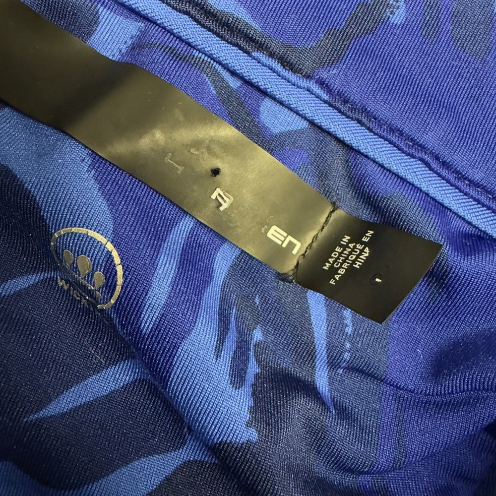 RLX Ralph Lauren Polo Shirt Mens L Blue Camo Performance Golf Stretch Athleisure - Picture 4 of 7